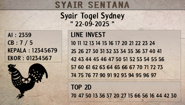  - Syair Togel Sydney